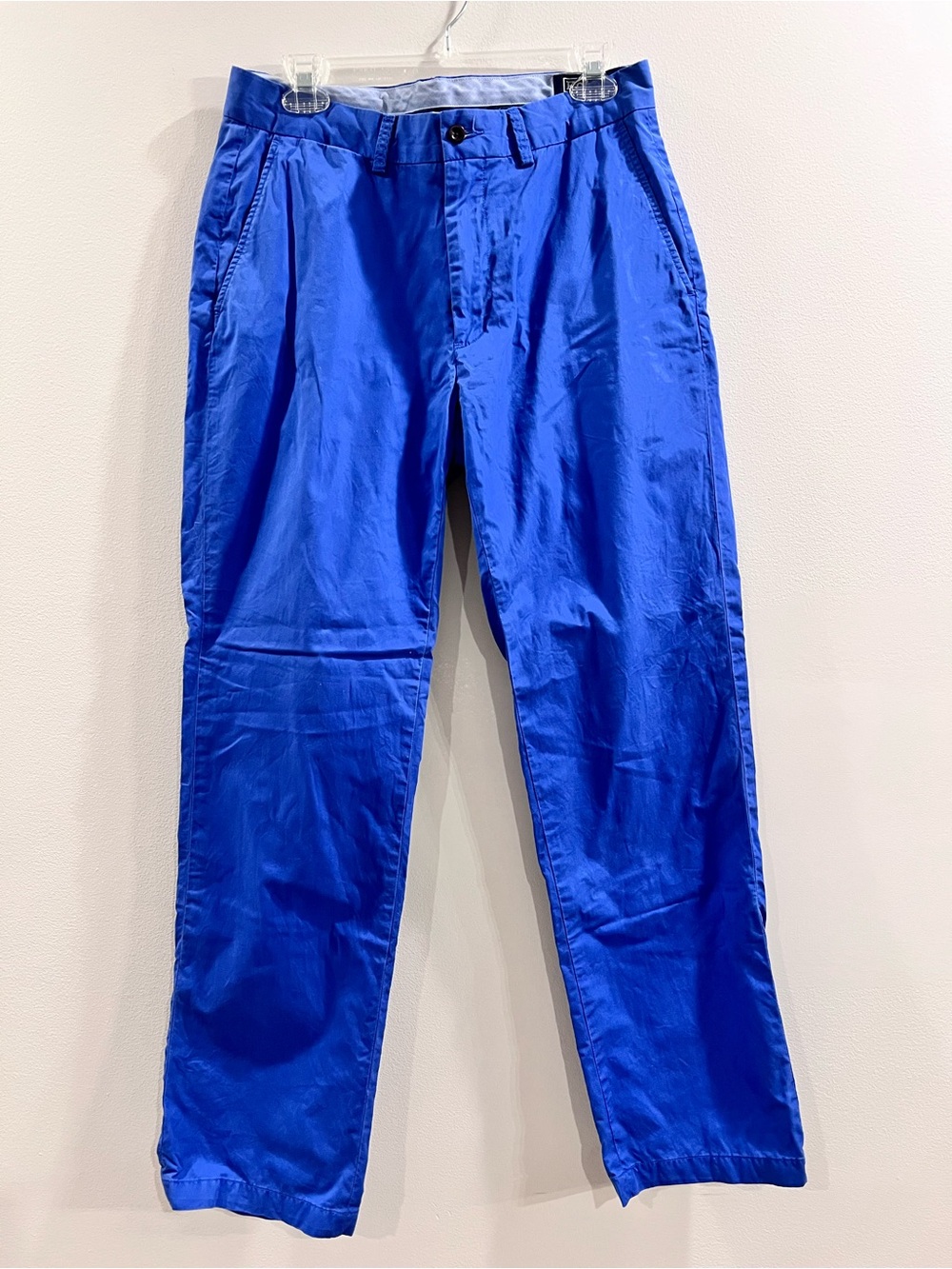 Polo Ralph Lauren Cobalt Blue Flat Front Classic Chino Trousers 32/32